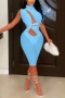 s-2xl plus size summer new stylish 6 colors stretch solid color hollow see through mesh spliced shirring zip-up sexy playsuit_Black_White_Purple_Sky Blue