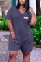 l-4xl plus size summer new stylish 3 colors stretch letter fixed printing v-neck pocket loose casual playsuit_Black_Dark Blue