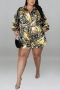 xl-5xl plus size spring & summer new 5 colors inelastic leopard printing single-breasted pocket stylish playsuit_Purple_Magenta_Orange_Yellow