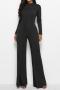 m-2xl plus size autumn new stylish 7 colors solid color high stretch zip-up casual jumpsuit_Black