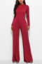 m-2xl plus size autumn new stylish 7 colors solid color high stretch zip-up casual jumpsuit_Black_White_Dark Green_Red