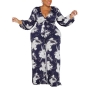 xl-5xl plus-size stretch 6 colors flower batch printing jumpsuit(with belt)_Dark Green_Rose Red_Dark Blue