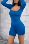 plus size slight stretch 5 colors slim backless ribbed knit sexy playsuit_Black_Dark Green_Blue
