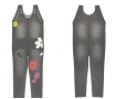 plus size non-stretch floral printing pocket stylish casual denim jumpsuit_Blue_Gray