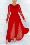 made by girlmerry plus size 4 colors slight stretch long hem stylish jumpsuit_Black_White_Red