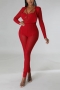 plus size 4 colors mesh stitching slight stretch shoulder padded sexy jumpsuit_Black_White_Red