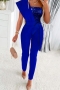 casual plus size slight stretch one shoulder sequins zip-up belt jumpsuit_Black_Pink_Red_Sea Blue
