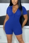 casual plus size 4 colors slight stretch slim playsuit_Black_Gray_Rose Red_Blue
