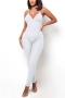 sexy plus size high stretch 5 colors padded backless cross sling skinny jumpsuit_Black_White