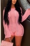 sexy plus size slight stretch 7-colors knitted hollow backless slim playsuit_Black_White_Pink