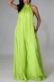 sexy non-stretch chiffon 11 colors halter-neck jumpsuit_Black_White_Pink_Rose Red_Magenta_Yellow_Orange_Light Green