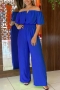 casual non-stretch solid color off-shoulder waist straight leg jumpsuit_Black_Magenta_Yellow_Blue