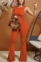 sexy plus size high-stretch 4 colors hollow kink jumpsuit_Black_Gray_Orange