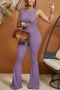 sexy plus size high-stretch 4 colors hollow kink jumpsuit_Black_Gray_Orange_Light Purple