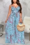 sexy plus size slight stretch backless sling wide-leg pleated jumpsuit with belt_Pink_Yellow_Orange_Sky Blue