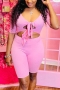 sexy plus size 4 colors stretch hollow lace-up low-cut slim playsuit_Black_Pink