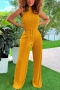 stylish plus size 6 colors stretch sleeveless with belt jumpsuit_Black_Dark Gray_Red_Yellow