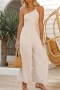 stylish solid color non-stretch one shoulder wide-leg jumpsuit_Black_Red_Green_Dark Green_Dark Blue_Beige