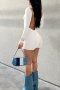 sexy slight stretch simple slim backless playsuit_Black_White
