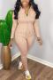 stylish plus size slight stretch 5 colors solid color zip-up cargo jumpsuit_Black_White_Red_Sky Blue_Khaki