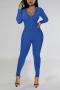 sexy plus size high stretch 4 colors long sleeve skinny jumpsuit_Black_Rose Red_Dark Green_Blue