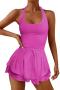 sexy new plus size stretch 10 colors halter-neck unpadded playsuit_Black_Pink_Light Pink_Magenta