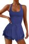 sexy new plus size stretch 10 colors halter-neck unpadded playsuit_Black_Pink_Light Pink_Magenta_Orange_Green_Sky Blue_Blue_Dark Blue