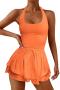 sexy new plus size stretch 10 colors halter-neck unpadded playsuit_Black_Pink_Light Pink_Magenta_Orange