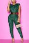 sexy plus size slight stretch sequin decor 5 colors sleeveless jumpsuit(no belt)_Black_Red_Green
