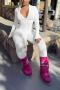 plus size high stretch zip-up pure color slim tight casual jumpsuit_Black_White