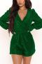 sexy plus size slight stretch 5 colors v-neck playsuit_Black_White_Pink_Magenta_Green
