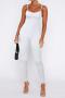 plus size sexy 9 color solid color high stretch ribbed knit slim jumpsuit_Black_White