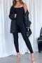 plus size sexy 9 color solid color high stretch ribbed knit slim jumpsuit_Black