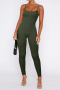 plus size sexy 9 color solid color high stretch ribbed knit slim jumpsuit_Black_White_Pink_Magenta_Orange_Green_Dark Green