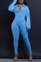 sexy plus size slight stretch 4 colors deep v-neck jumpsuit_Black_Red_Blue