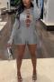 sexy high stretch 3 colors rhinestone decor cutout playsuit_Black_Gray