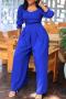 casual plus size slight stretch solid color square jumpsuit_Black_White_Red_Blue