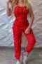 sexy plus size non-stretch 7 colors solid color sling jumpsuit_Black_Gray_Pink_Red