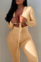 sexy slight stretch 5 colors solid color drawstring lace-up jumpsuit_Black_White_Red_Beige_Khaki