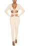 sexy slight stretch 5 colors solid color drawstring lace-up jumpsuit_Black_White_Red_Beige