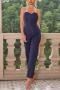 sexy slight stretch solid color slim zip-up strapless jumpsuit_Black_Pink_Red_Dark Blue