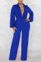 sexy plus size non-stretch solid color deep v jumpsuit_Black_Red_Green_Blue