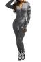 plus size pure color 6 colors high stretch zip-up slim casual jumpsuit_Black_White_Gray_Dark Gray