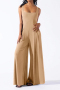 sexy stylish plus-size slight stretch solid color low-cut wide-leg jumpsuit_Black_Red_Blue_Khaki