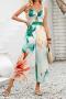 new sexy slight stretch fixed printing hollow slim suspender jumpsuit_Orange