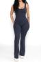 sexy slight stretch solid color 4 colors backless hollow playsuit_Black_Gray_Dark Blue