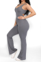 sexy slight stretch solid color 4 colors backless hollow playsuit_Black_Gray