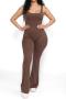 sexy slight stretch solid color 4 colors backless hollow playsuit_Black_Gray_Dark Blue_Brown