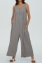 new casual plus-size slight stretch 6-color pocket sleeveless jumpsuit_Black_Gray