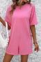 sexy slight stretch simple solid color loose backless playsuit_Black_White_Pink
